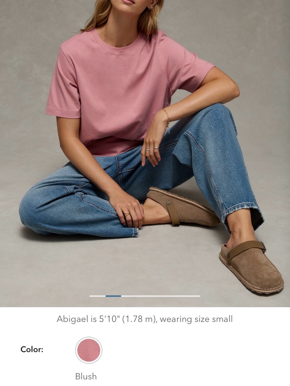 AE Everyday Luxe Relaxed T-Shirt Blush NWOT
